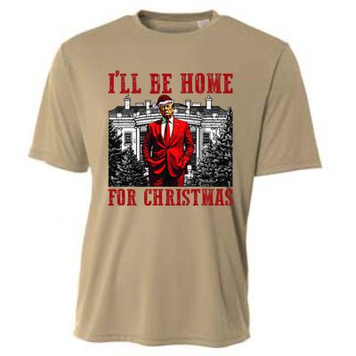 Retro Funny Humorous Trump ILl Be Home For Christmas 2024 Cooling Performance Crew T-Shirt