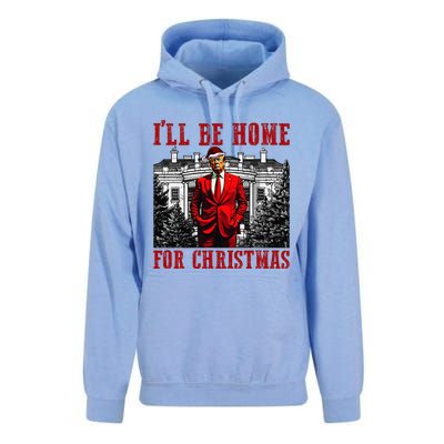 Retro Funny Humorous Trump ILl Be Home For Christmas 2024 Unisex Surf Hoodie