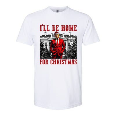 Retro Funny Humorous Trump ILl Be Home For Christmas 2024 Softstyle CVC T-Shirt