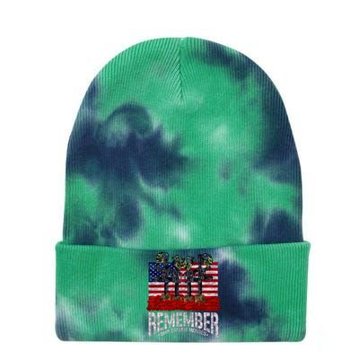 Remember Fallen Heroes Poppy Memorial Day Veteran Soldier Tie Dye 12in Knit Beanie