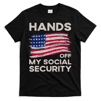 Retro Flag Hands Off My Social Security Protest Vintage T-Shirt