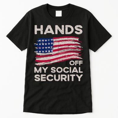 Retro Flag Hands Off My Social Security Protest Vintage Tall T-Shirt
