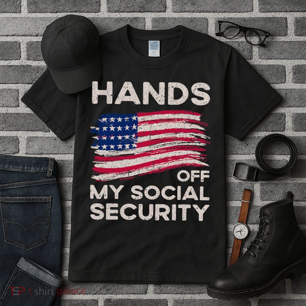 Retro Flag Hands Off My Social Security Protest Vintage Tall T-Shirt