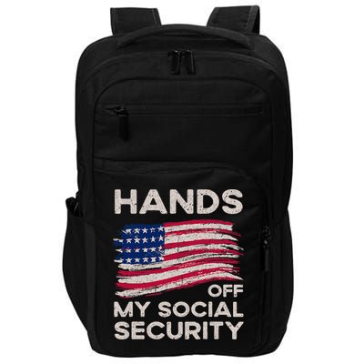 Retro Flag Hands Off My Social Security Protest Vintage Impact Tech Backpack