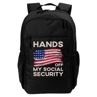 Retro Flag Hands Off My Social Security Protest Vintage Backpack