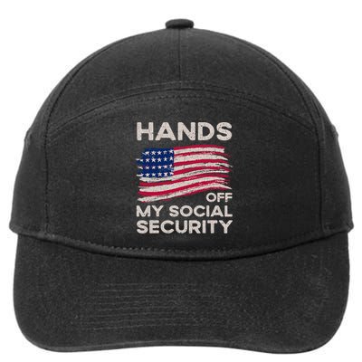 Retro Flag Hands Off My Social Security Protest Vintage 7-Panel Snapback Hat