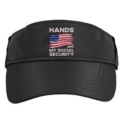 Retro Flag Hands Off My Social Security Protest Vintage Adult Drive Performance Visor