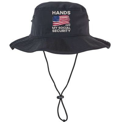 Retro Flag Hands Off My Social Security Protest Vintage Bucket Hat