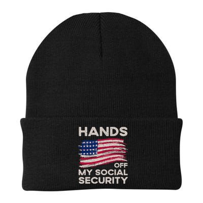 Retro Flag Hands Off My Social Security Protest Vintage Beanie