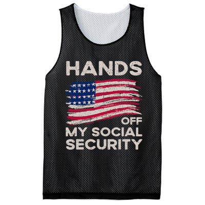 Retro Flag Hands Off My Social Security Protest Vintage Mesh Reversible Basketball Jersey Tank