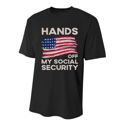 Retro Flag Hands Off My Social Security Protest Vintage Youth Performance Sprint T-Shirt