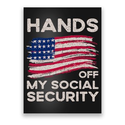 Retro Flag Hands Off My Social Security Protest Vintage Poster