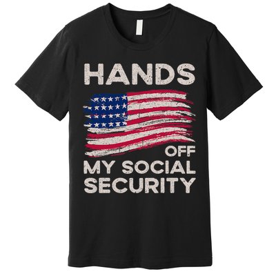 Retro Flag Hands Off My Social Security Protest Vintage Premium T-Shirt