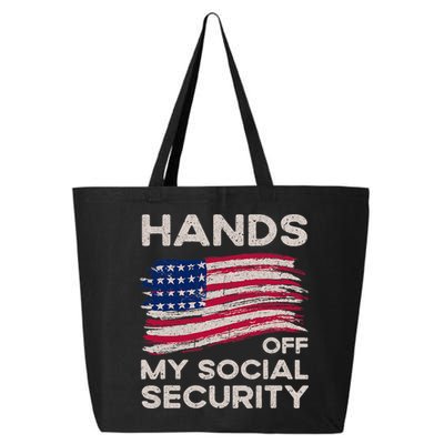 Retro Flag Hands Off My Social Security Protest Vintage 25L Jumbo Tote