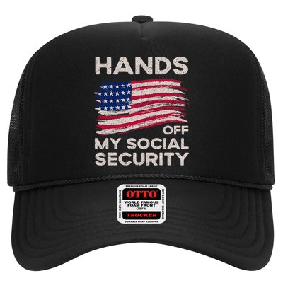 Retro Flag Hands Off My Social Security Protest Vintage Trucker Hat