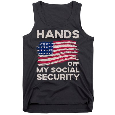 Retro Flag Hands Off My Social Security Protest Vintage Tank Top