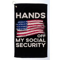 Retro Flag Hands Off My Social Security Protest Vintage Golf Towel