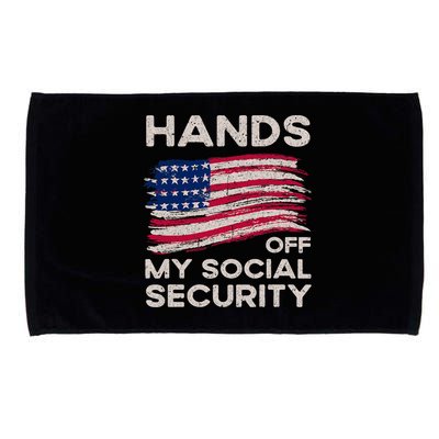 Retro Flag Hands Off My Social Security Protest Vintage Microfiber Hand Towel