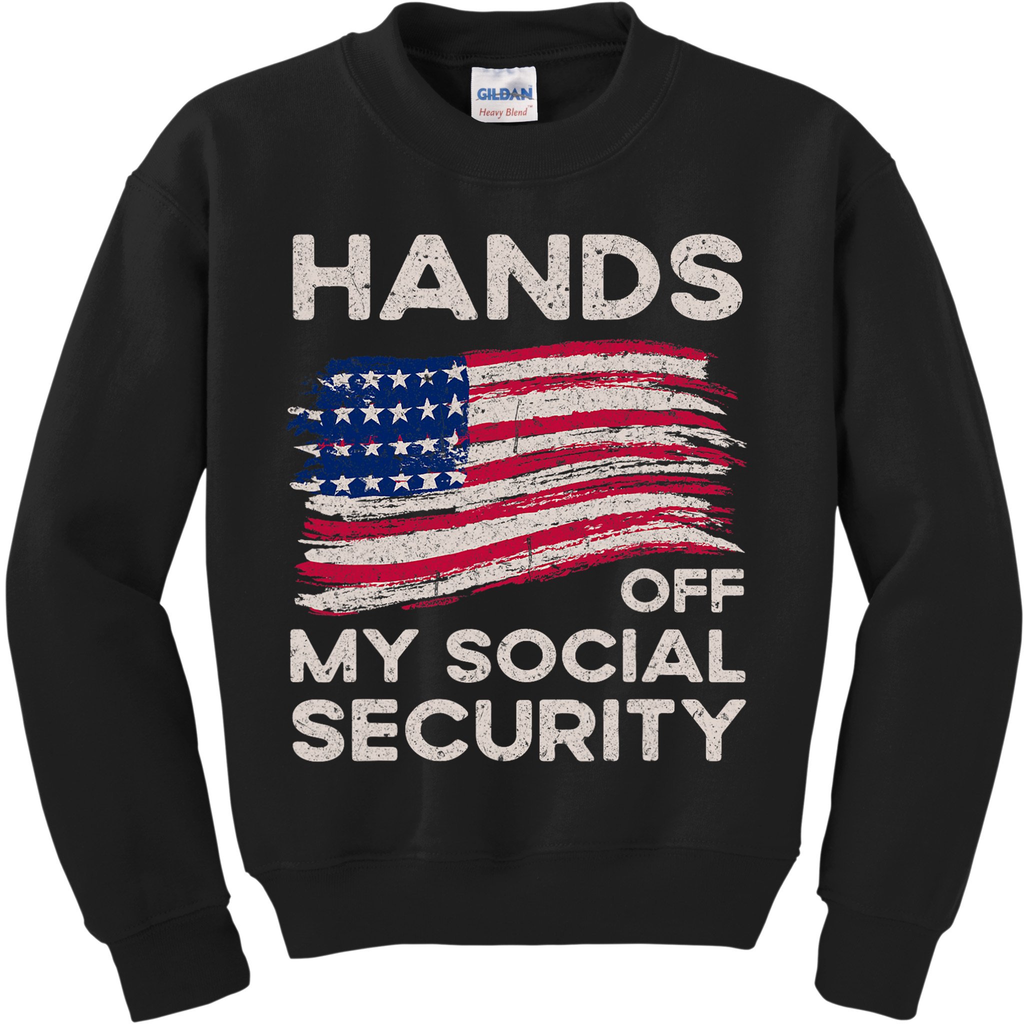 Retro Flag Hands Off My Social Security Protest Vintage Kids Sweatshirt