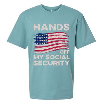 Retro Flag Hands Off My Social Security Protest Vintage Sueded Cloud Jersey T-Shirt
