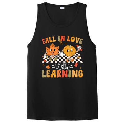 Retro Fall In Love With Learning Autumn Pumpkin Teacher PosiCharge Competitor Tank