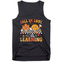 Retro Fall In Love With Learning Autumn Pumpkin Teacher Tank Top