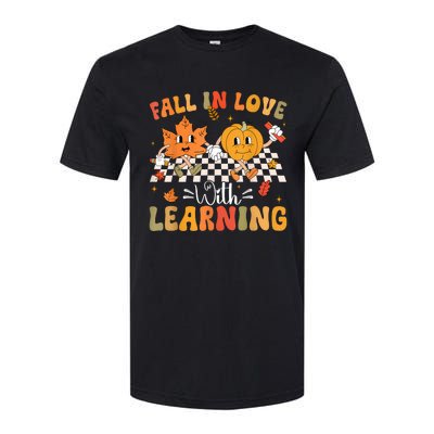 Retro Fall In Love With Learning Autumn Pumpkin Teacher Softstyle CVC T-Shirt