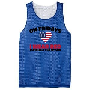 Red Friday I Wear Red On Fridays For My Son Military Veteran Gift Mesh Reversible Basketball Jersey Tank