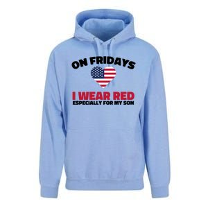 Red Friday I Wear Red On Fridays For My Son Military Veteran Gift Unisex Surf Hoodie