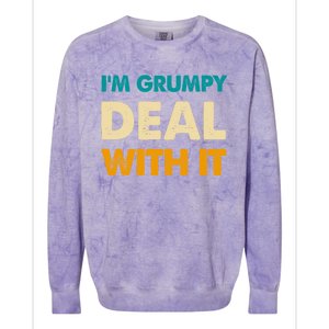 Retro Funny IM Grumpy Deal With It Colorblast Crewneck Sweatshirt