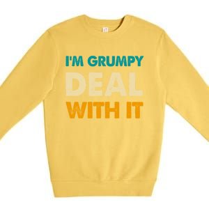 Retro Funny IM Grumpy Deal With It Premium Crewneck Sweatshirt