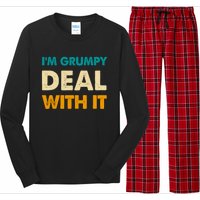 Retro Funny IM Grumpy Deal With It Long Sleeve Pajama Set