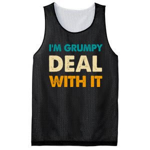 Retro Funny IM Grumpy Deal With It Mesh Reversible Basketball Jersey Tank