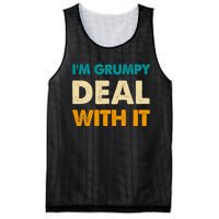 Retro Funny IM Grumpy Deal With It Mesh Reversible Basketball Jersey Tank