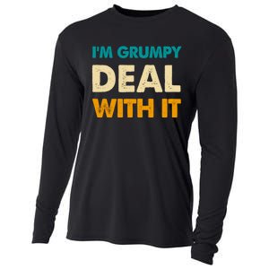 Retro Funny IM Grumpy Deal With It Cooling Performance Long Sleeve Crew