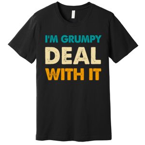 Retro Funny IM Grumpy Deal With It Premium T-Shirt