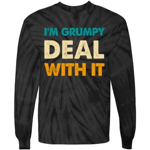 Retro Funny IM Grumpy Deal With It Tie-Dye Long Sleeve Shirt