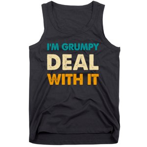 Retro Funny IM Grumpy Deal With It Tank Top