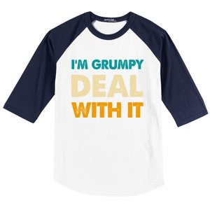 Retro Funny IM Grumpy Deal With It Baseball Sleeve Shirt