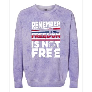 Remember Freedom Is Not Free Gift Memorial Day Colorblast Crewneck Sweatshirt