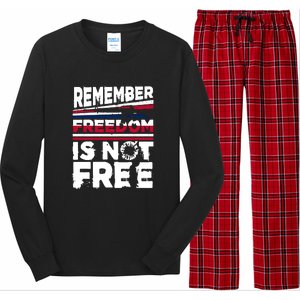 Remember Freedom Is Not Free Gift Memorial Day Long Sleeve Pajama Set