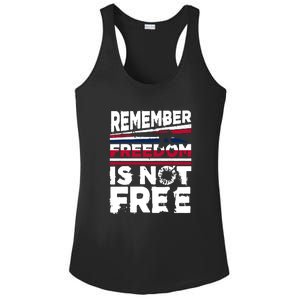 Remember Freedom Is Not Free Gift Memorial Day Ladies PosiCharge Competitor Racerback Tank