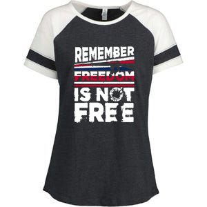 Remember Freedom Is Not Free Gift Memorial Day Enza Ladies Jersey Colorblock Tee