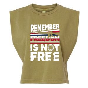 Remember Freedom Is Not Free Gift Memorial Day Garment-Dyed Women's Muscle Tee