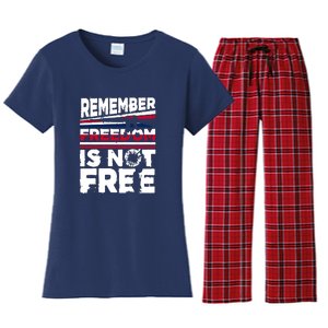 Remember Freedom Is Not Free Gift Memorial Day Women's Flannel Pajama Set