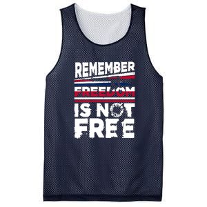 Remember Freedom Is Not Free Gift Memorial Day Mesh Reversible Basketball Jersey Tank