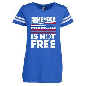 Remember Freedom Is Not Free Gift Memorial Day Enza Ladies Jersey Football T-Shirt