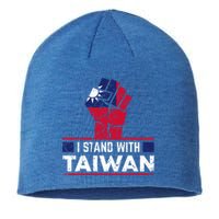 Raised Fist I Stand With Taiwan Vintage Cool Gift Sustainable Beanie