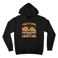 Retro Fall In Love With Learning Autumn Pumpkin Teacher Hoodie