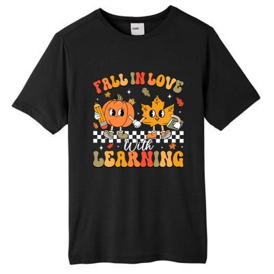 Retro Fall In Love With Learning Autumn Pumpkin Teacher Tall Fusion ChromaSoft Performance T-Shirt